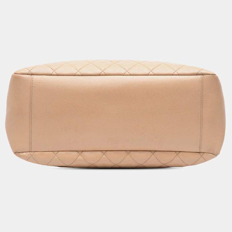 Pre Owned Chanel Beige Caviar Grand Shopping Tote