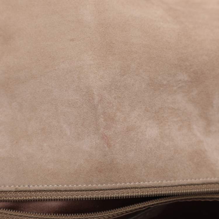 Pre Owned Chanel Beige Suede Patchwork 2.55 Reissue Flap Bag