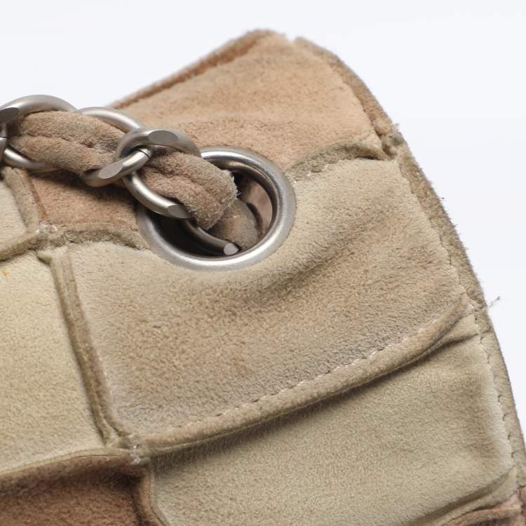 Pre Owned Chanel Beige Suede Patchwork 2.55 Reissue Flap Bag