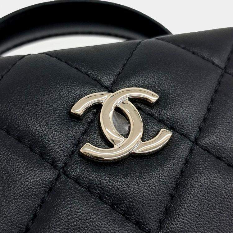 Pre Owned Chanel Black Leather Small Box Bag
