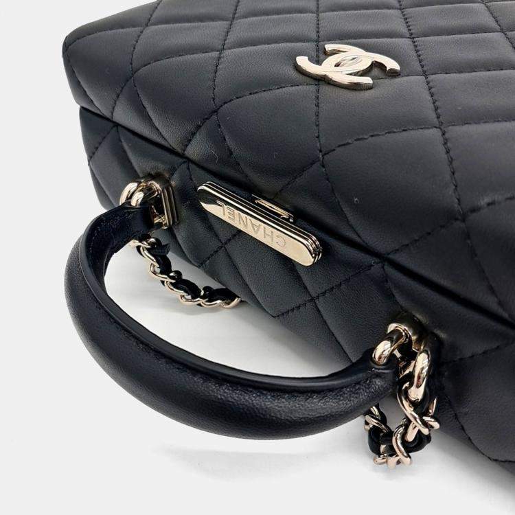 Pre Owned Chanel Black Leather Small Box Bag