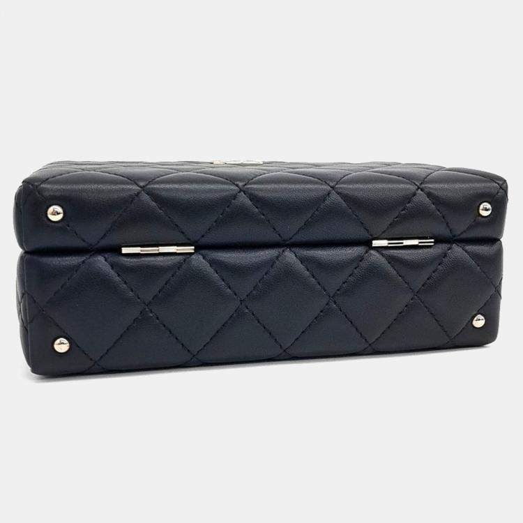 Pre Owned Chanel Black Leather Small Box Bag