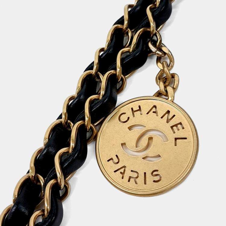 Pre Owned Chanel Black Leather 22 bag