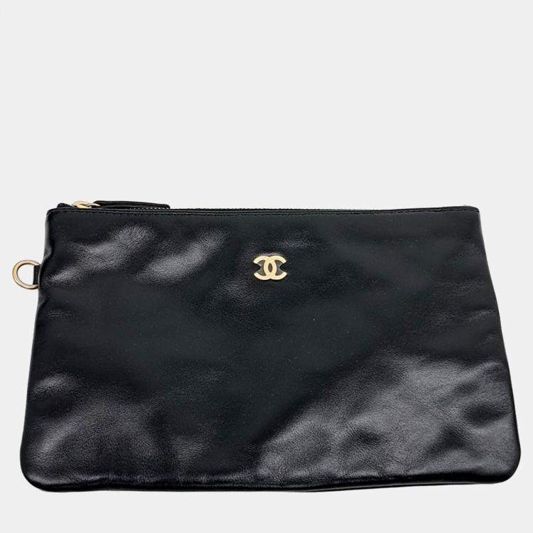 Pre Owned Chanel Black Leather 22 bag