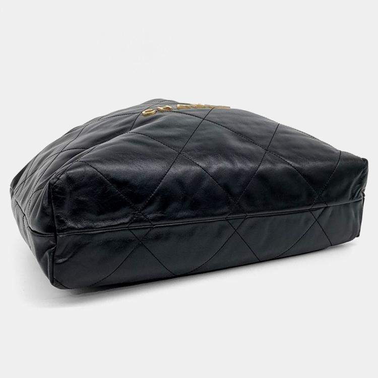 Pre Owned Chanel Black Leather 22 bag