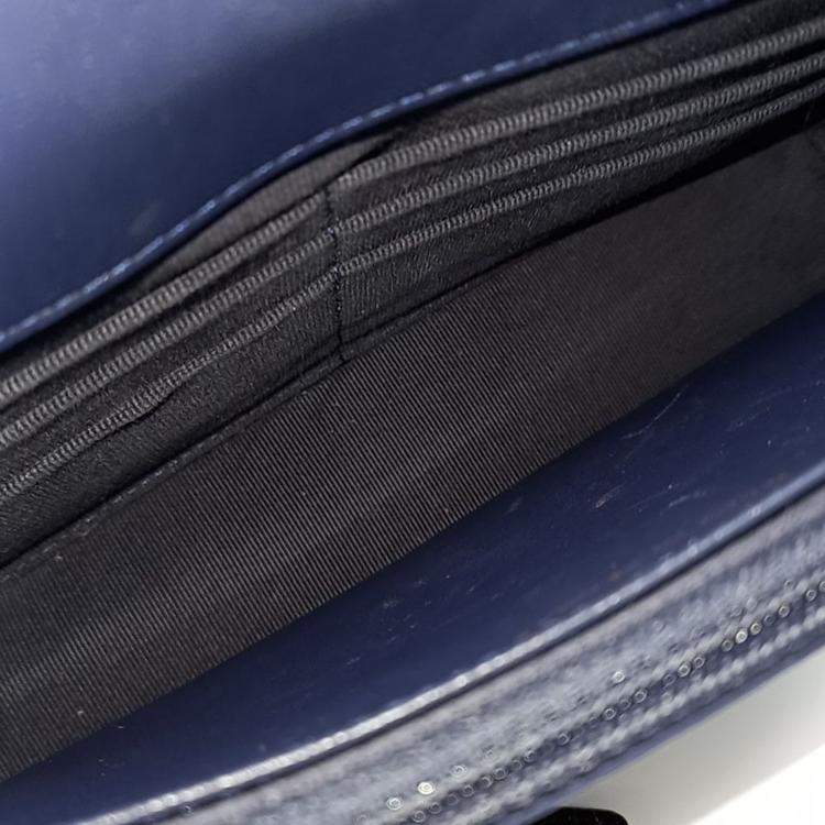 Pre Owned Chanel Navy Blue Leather Lambskin Trendy CC WOC Mini Crossbody Bag