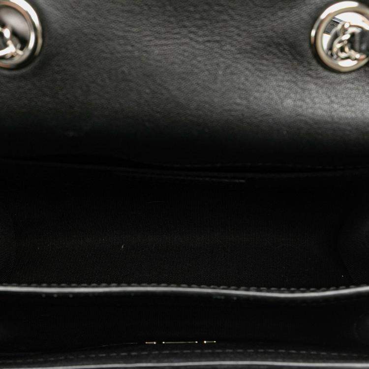 Pre Owned Chanel Black Small Quilted Goatskin CC Box Flap Bag