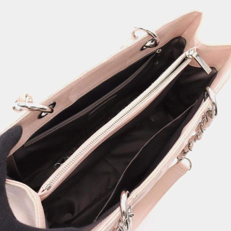 Pre Owned Chanel Grand Shopping Pink Leather Tote Bag