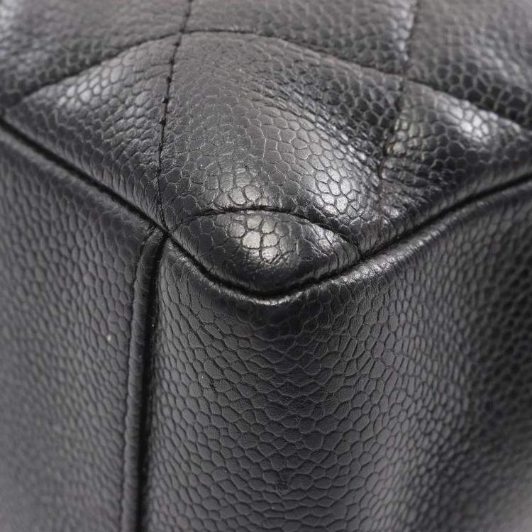 Pre Owned Chanel PST Black Leather Tote Bag