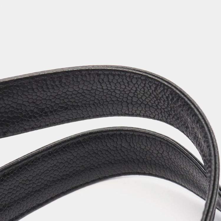Pre Owned Chanel PST Black Leather Tote Bag