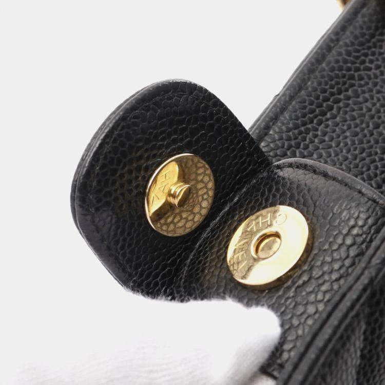 Pre Owned Chanel PST Black Leather Tote Bag