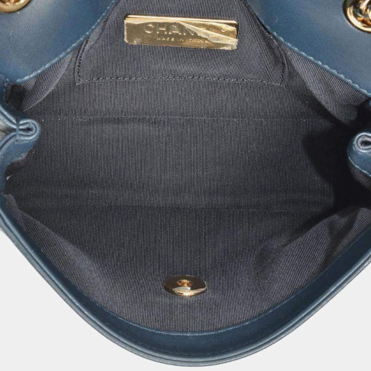 Pre Owned Chanel Single Flap Tricolour Lambskin Shoulder Bag