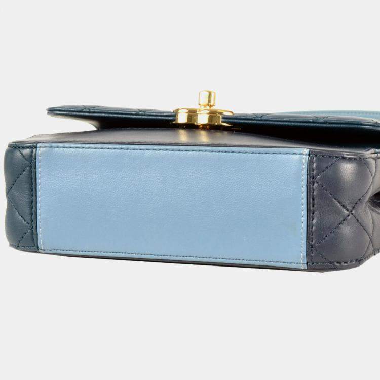 Pre Owned Chanel Single Flap Tricolour Lambskin Shoulder Bag