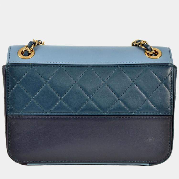 Pre Owned Chanel Single Flap Tricolour Lambskin Shoulder Bag