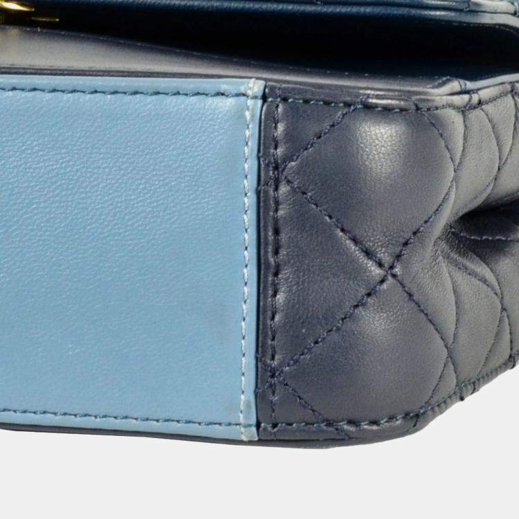 Pre Owned Chanel Single Flap Tricolour Lambskin Shoulder Bag