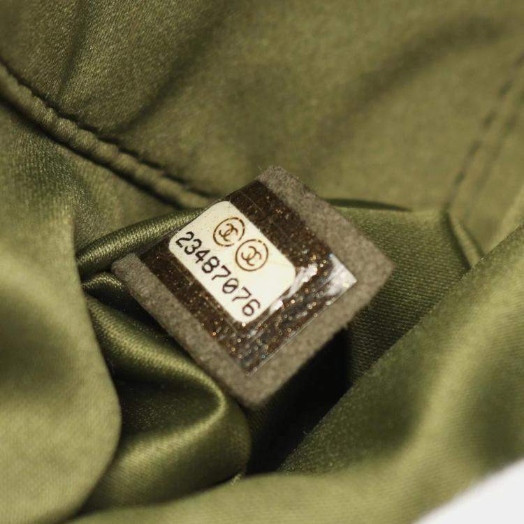 Pre Owned Chanel Matelasse Khaki Canvas Leather Waist Bag