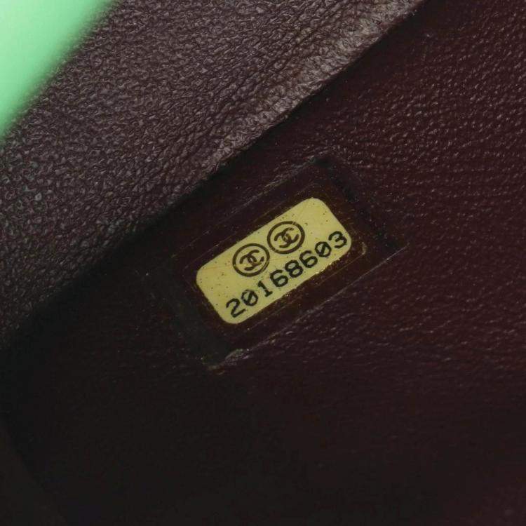 Pre Owned Chanel Matelasse Green Cotton Jersey Leather Single Flap Shoulder Bag