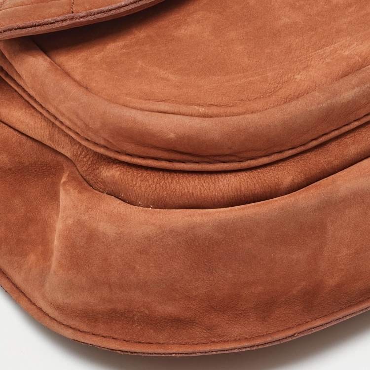 Pre Owned Chanel Brown Nubuck Leather Paris-Dubai Medallion Messenger Bag