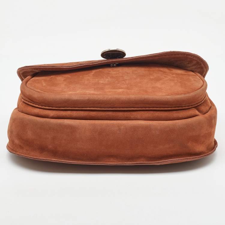 Pre Owned Chanel Brown Nubuck Leather Paris-Dubai Medallion Messenger Bag