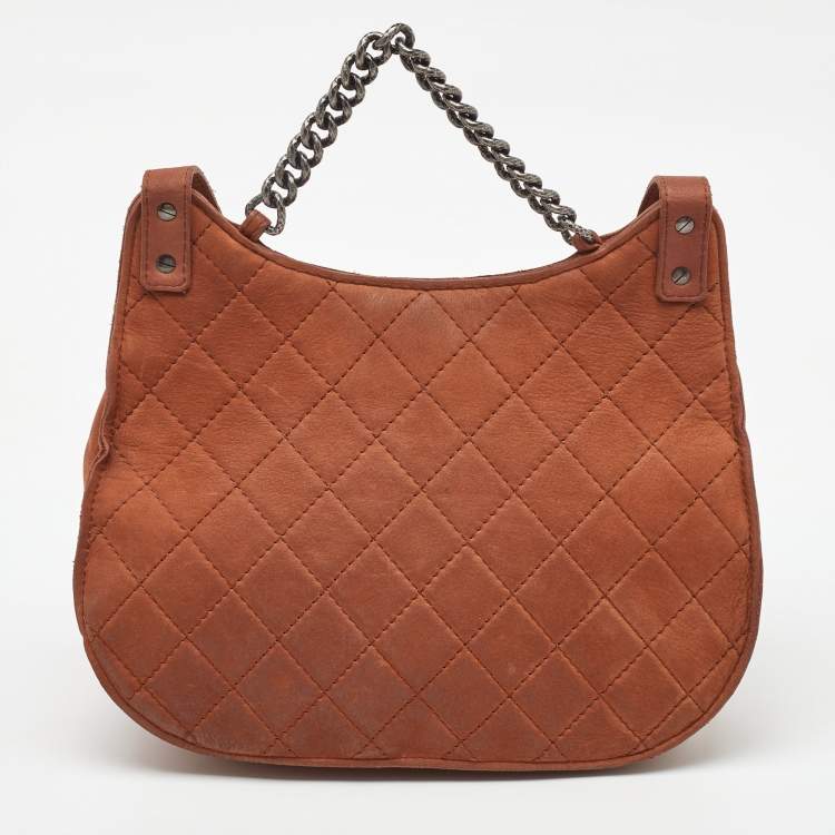 Pre Owned Chanel Brown Nubuck Leather Paris-Dubai Medallion Messenger Bag