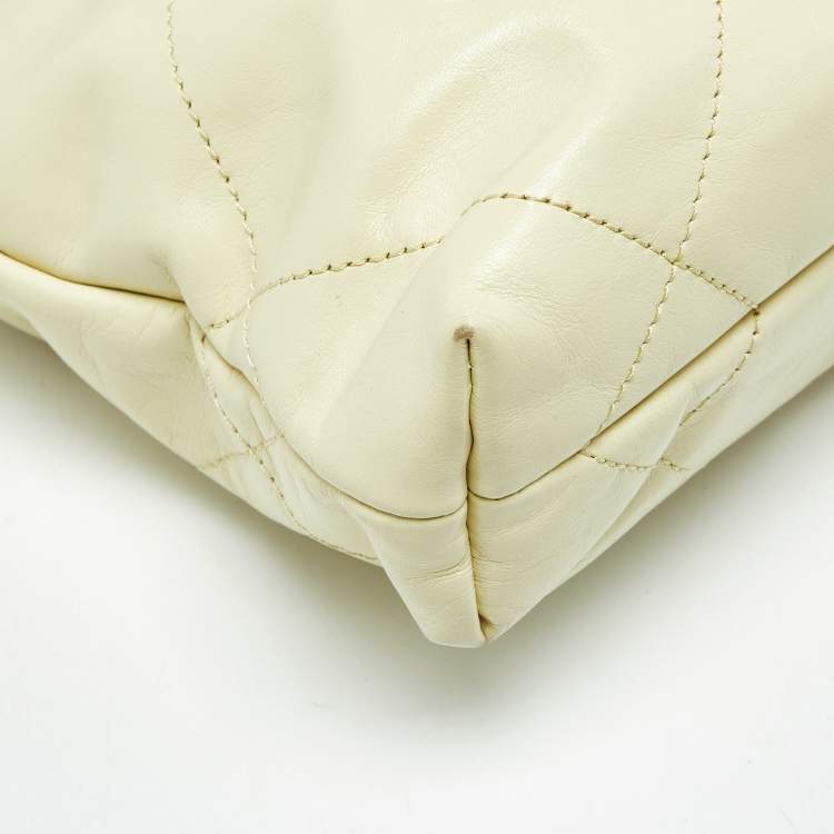 Pre Owned Chanel Yellow Quilted Leather Mini 22 Chain Bag