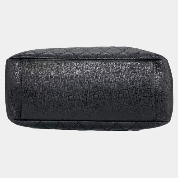 Pre Owned Chanel Grand GST Black Caviar Skin Tote Bag