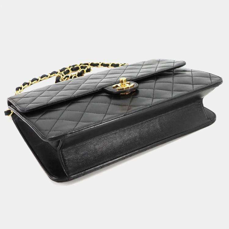 Pre Owned Chanel Flap CC Black Leather Chain Shoulder Bag