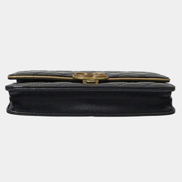 Pre Owned Chanel Black Lambskin Wallet on Chain 