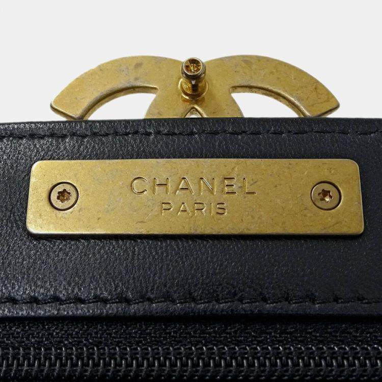 Pre Owned Chanel Black Lambskin Wallet on Chain 