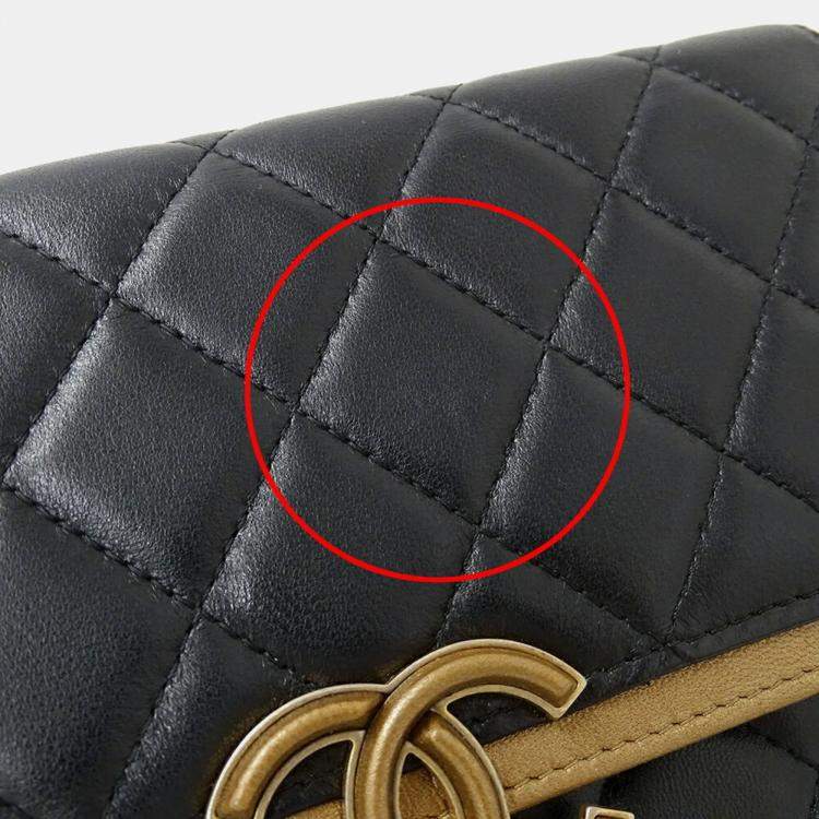 Pre Owned Chanel Black Lambskin Wallet on Chain 