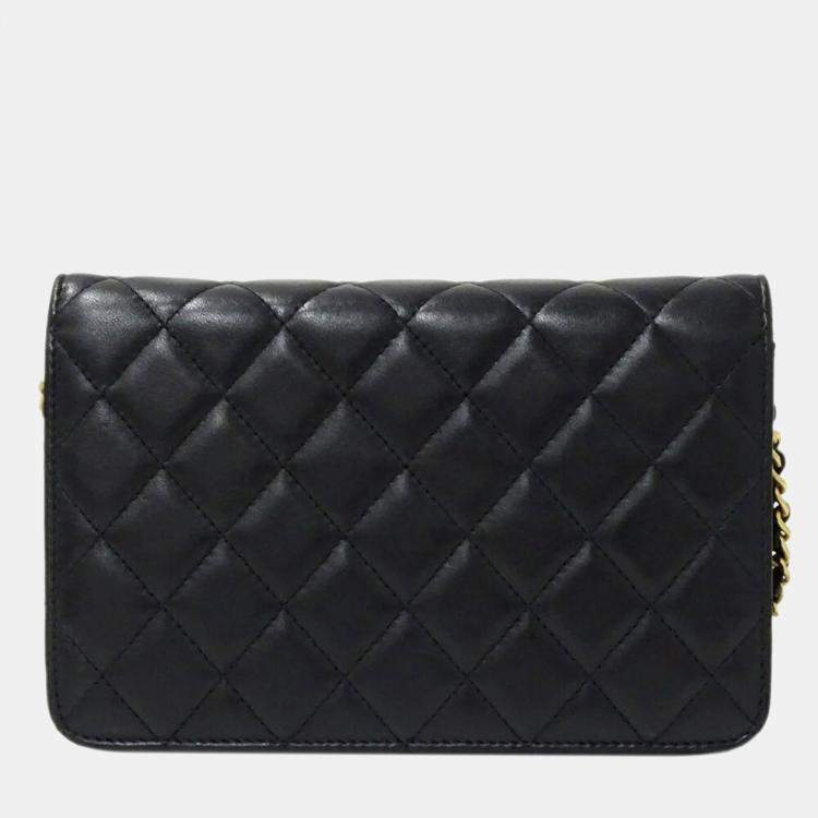 Pre Owned Chanel Black Lambskin Wallet on Chain 