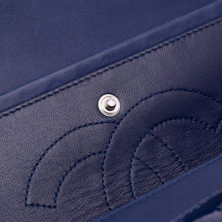 Pre Owned Chanel Blue Reissue 2.55 Patent Double Flap 226