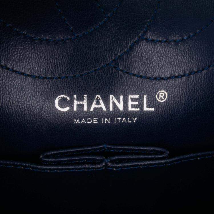Pre Owned Chanel Blue Reissue 2.55 Patent Double Flap 226