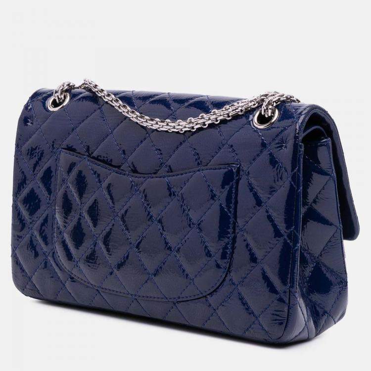 Pre Owned Chanel Blue Reissue 2.55 Patent Double Flap 226