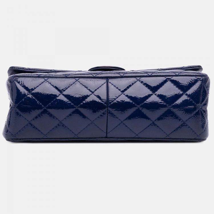 Pre Owned Chanel Blue Reissue 2.55 Patent Double Flap 226