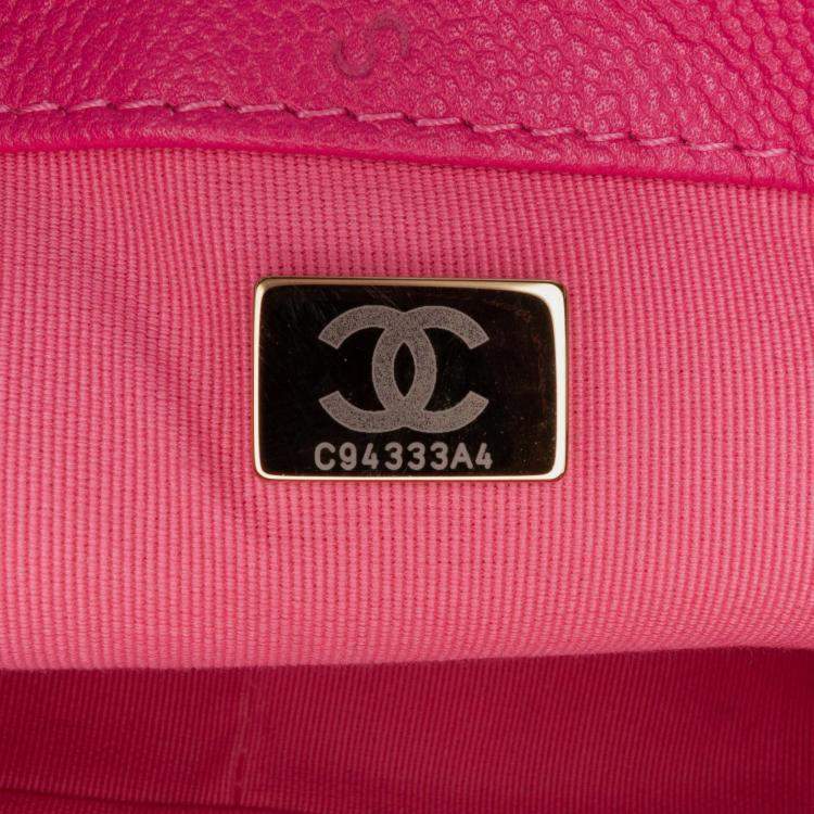 Pre Owned Chanel Chain Melody Flap Small Pink Quilted Caviar Shoulder Bag