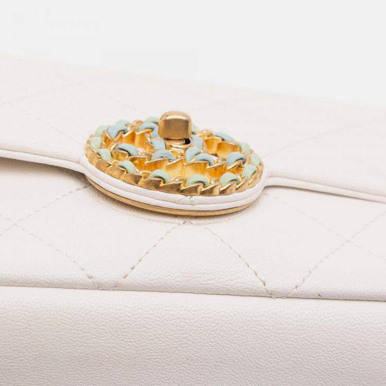 Pre Owned Chanel Single Flap Quilted Calfskin CC Shoulder Bag