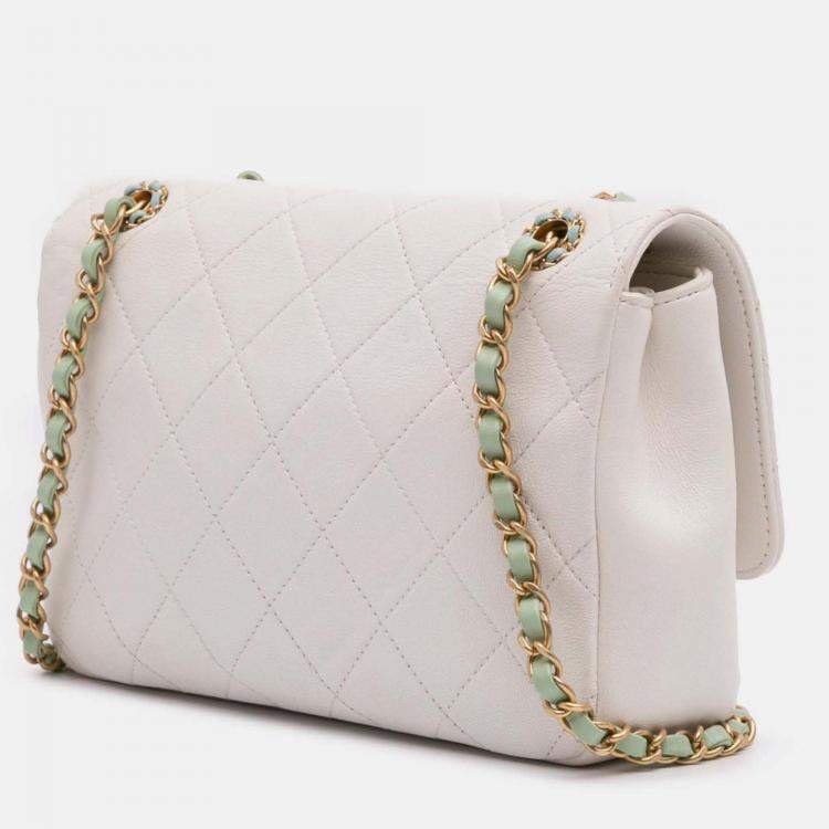 Pre Owned Chanel Single Flap Quilted Calfskin CC Shoulder Bag
