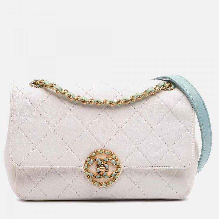 Pre Owned Chanel Single Flap Quilted Calfskin CC Shoulder Bag