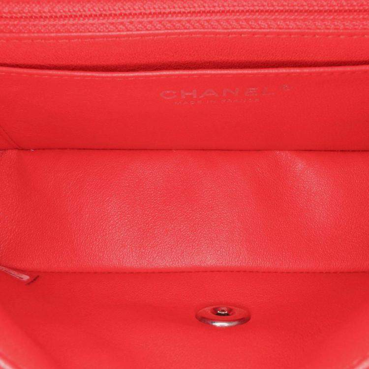 Pre Owned Chanel Single Flap Mini Rectangular Bicolor Patent Bag
