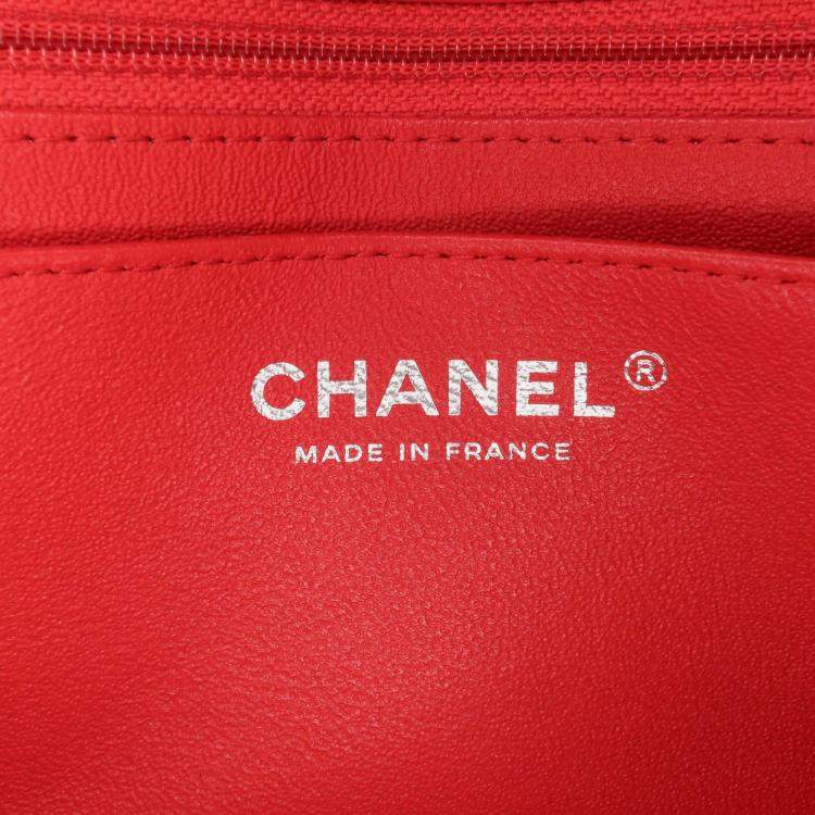 Pre Owned Chanel Single Flap Mini Rectangular Bicolor Patent Bag