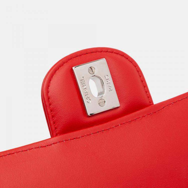 Pre Owned Chanel Single Flap Mini Rectangular Bicolor Patent Bag