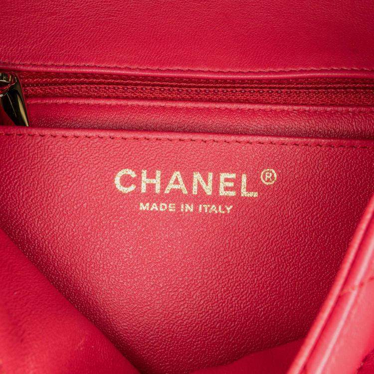Pre Owned Chanel Classic Single Flap Mini Square Lambskin Bag