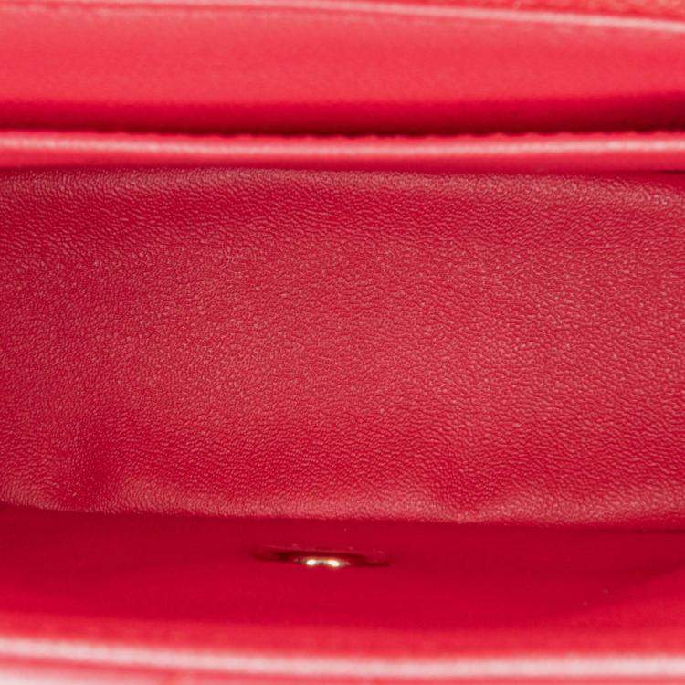 Pre Owned Chanel Classic Single Flap Mini Square Lambskin Bag