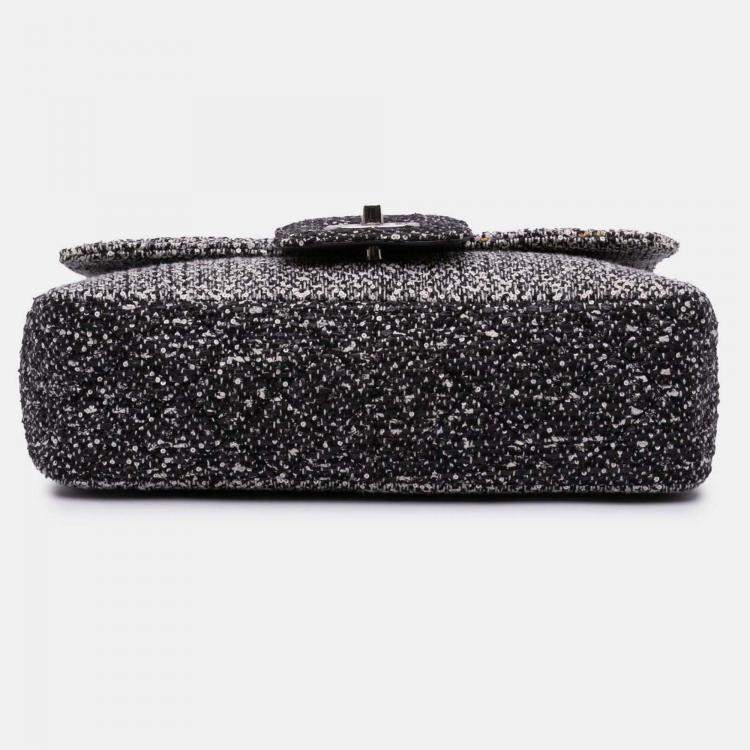 Pre Owned Chanel Elementary Chic Flap Tweed Sequin Bag