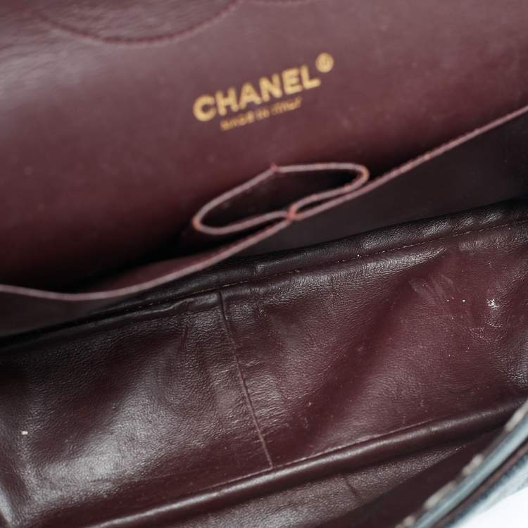 Pre Owned Chanel Black Quilted Caviar Leather Jumbo Classic Double Flap Bag