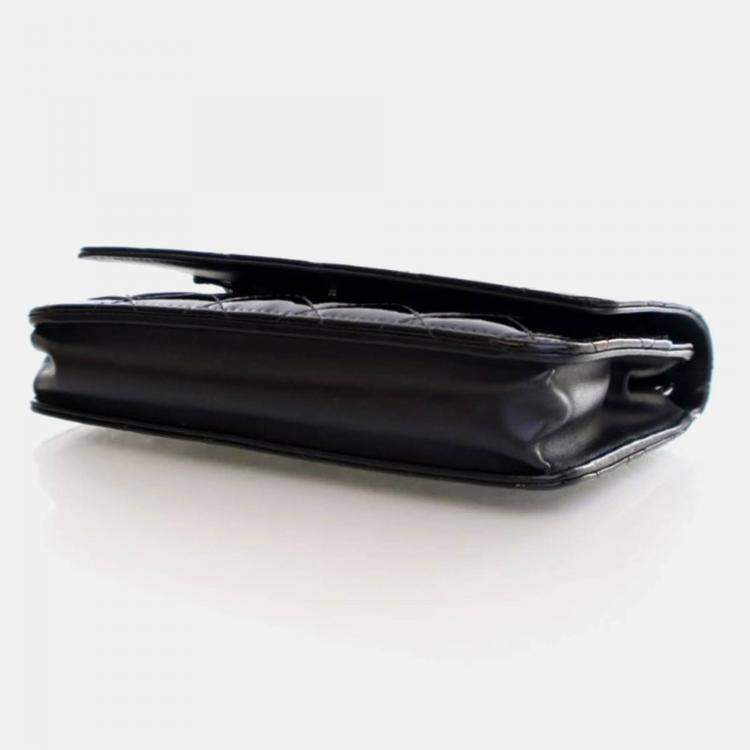 Pre Owned Chanel Classic Wallet On Chain Black Patent Leather Wallet On Chain 