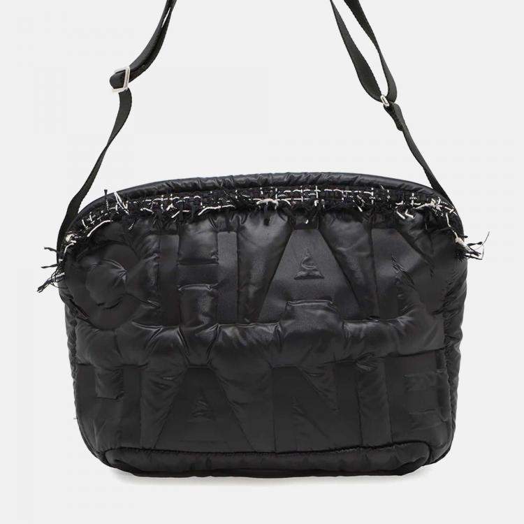 Pre Owned Chanel Coco Neige Black Nylon Shoulder Bag