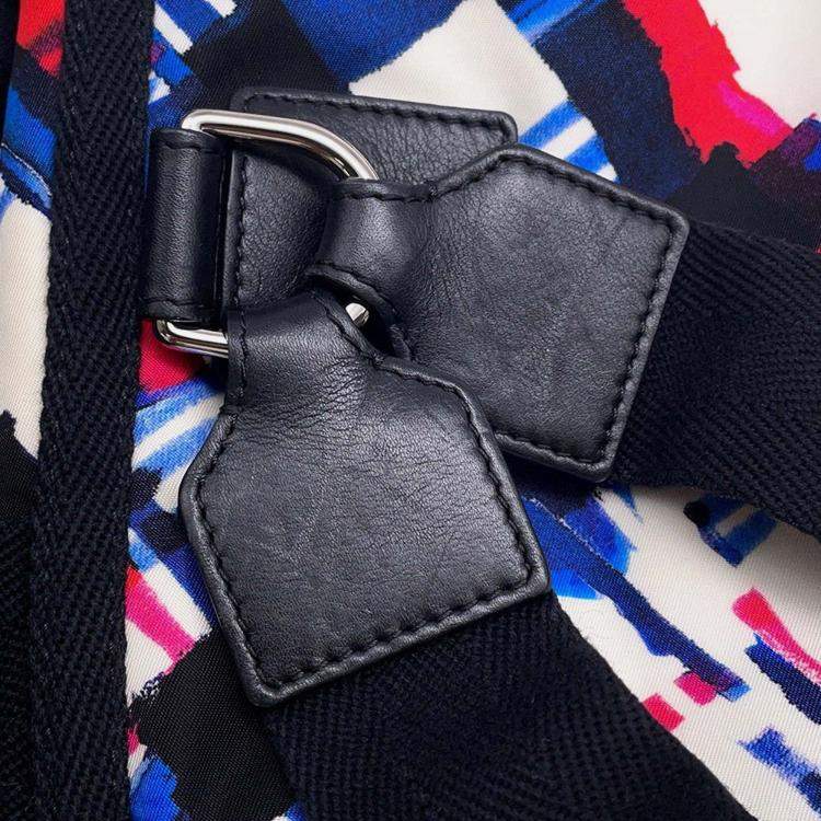 Pre Owned Chanel Airline White Multicolor Nylon Backpack