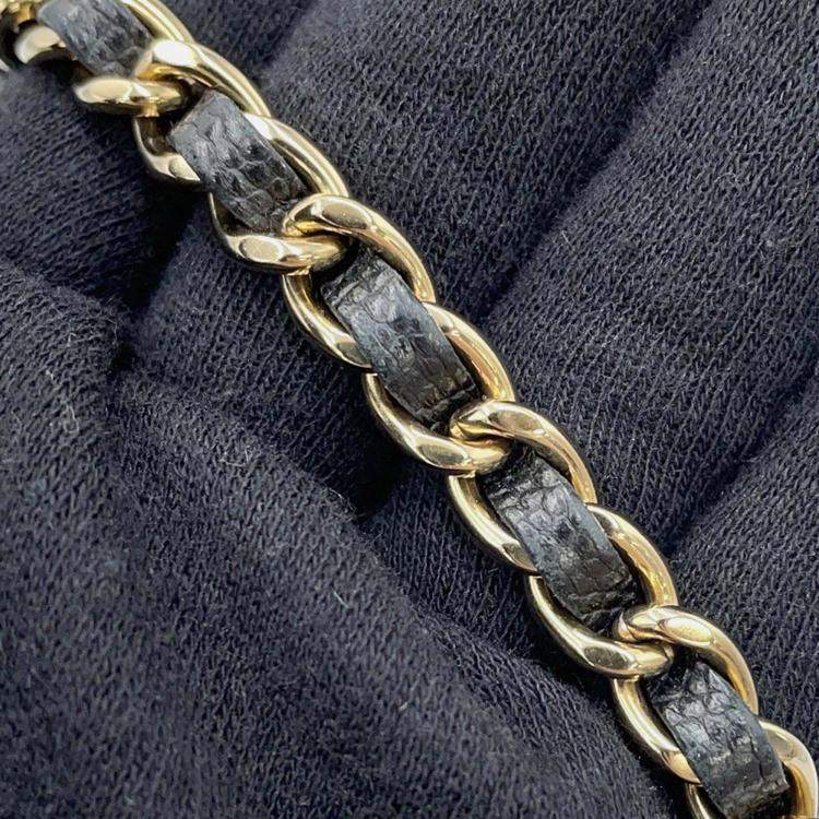 Pre Owned Chanel Classic Black Caviar Leather Wallet On Chain 